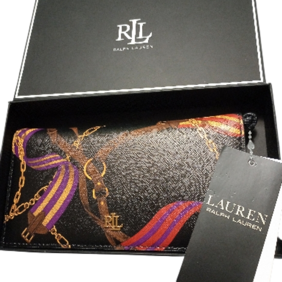 Ralph Lauren Handbags - Ralph Lauren Multi Color/Black Chain Wallet, Gift Boxed, NWT